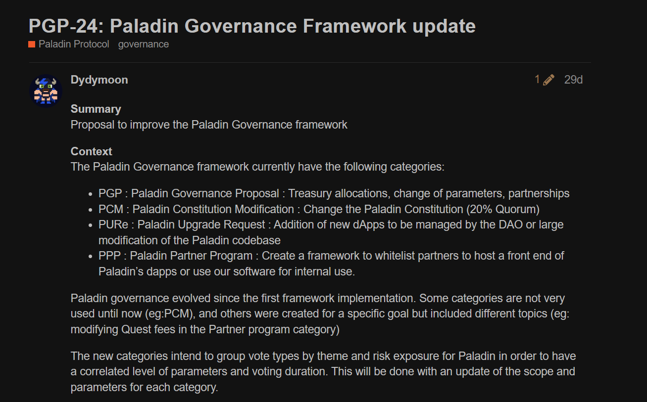 PGP-24: Paladin Governance Framework Update