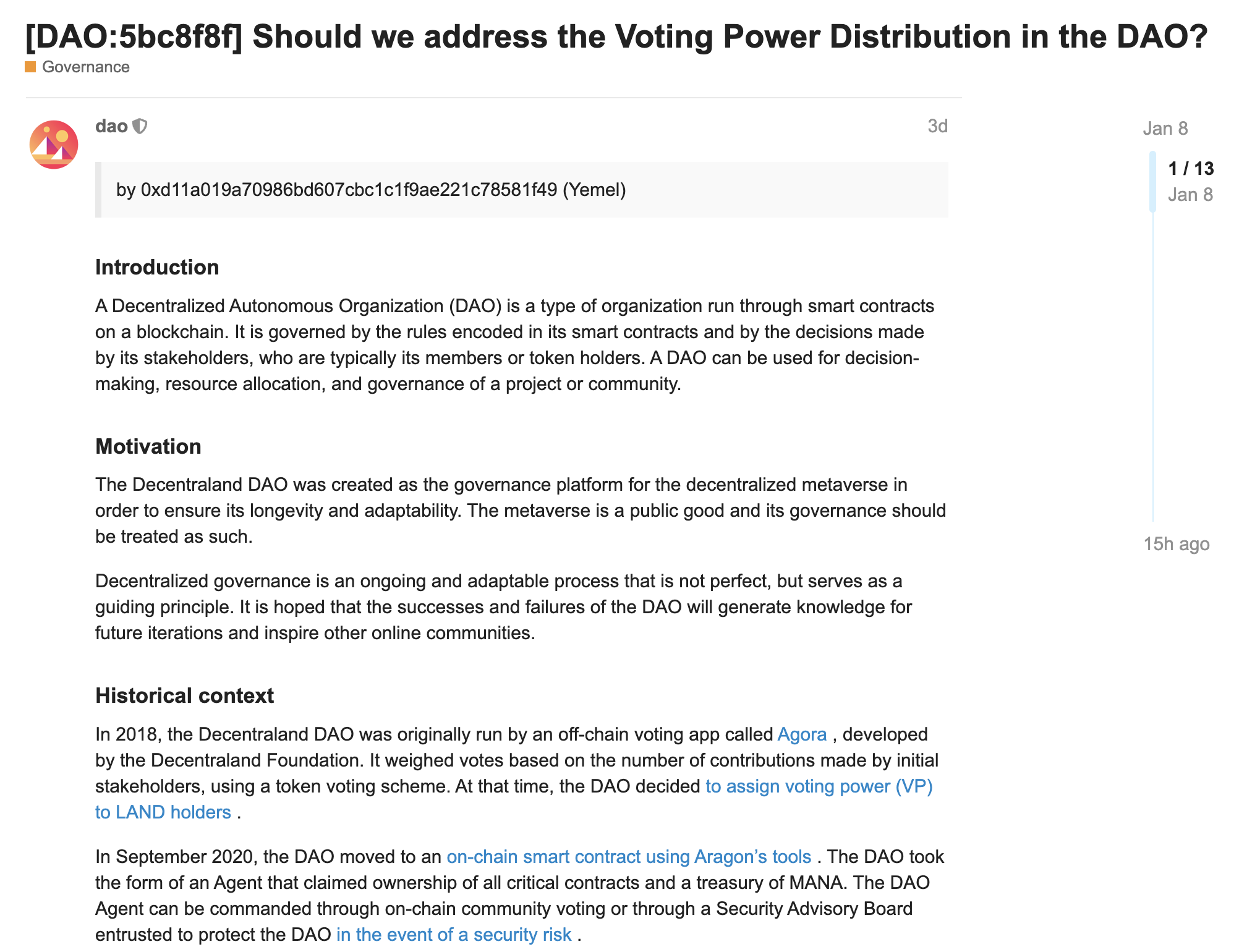 Should we address the voting power distribution in the DAO?
